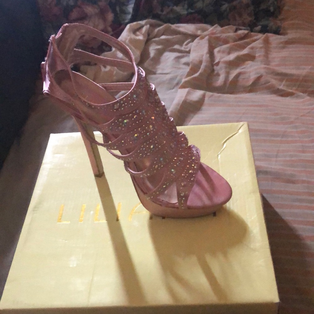 blush platform heels